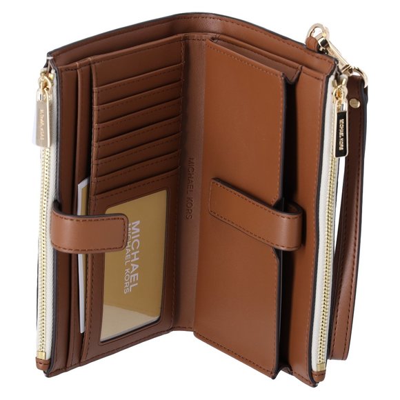 Michael Kors Jet Set Double Zip Wristlet Phone Wallet Vanilla MK - Picture 5 of 10